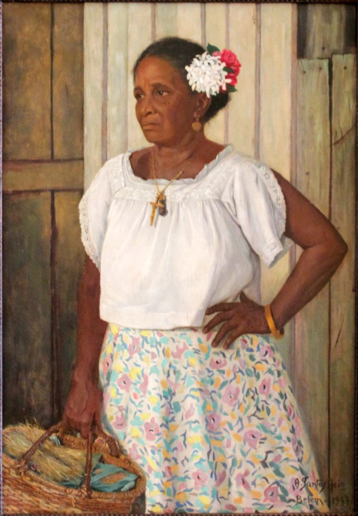 Antonieta Santos Feio, Vendedora de cheiro, 1947, Oleo sobre tela, 105 x 74 cm, Acervo Museu de Arte de Belem (Divulgação/Instituto Tomie Ohtake)